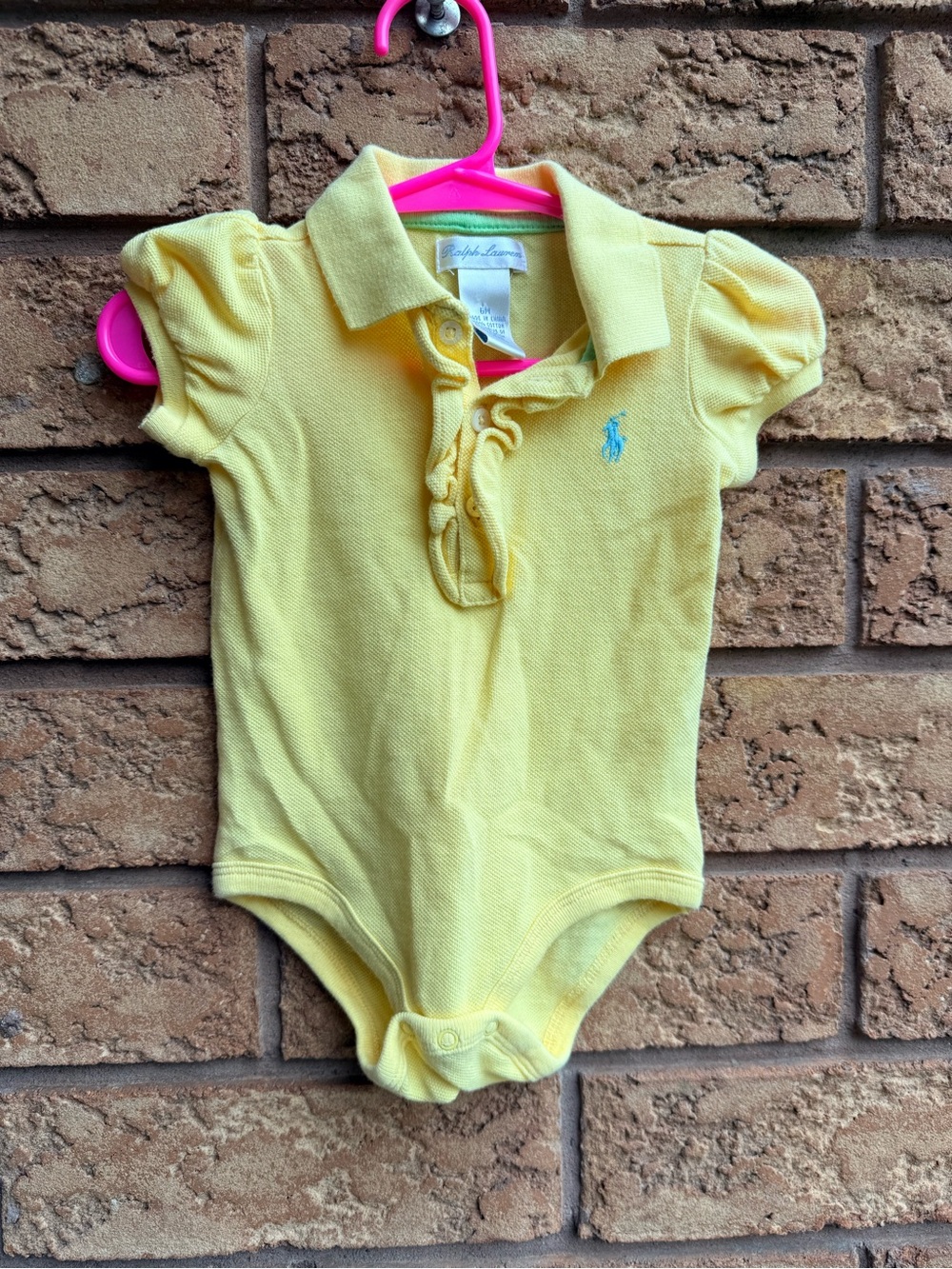 💫4/$25 • Ralph Lauren Baby Girl Ruffle‎ Cotton Mesh Polo Bodysuit